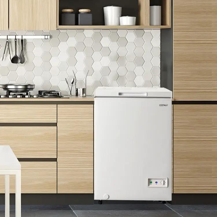 3.5/5 Cu.ft Compact Chest Freezer with Removable Storage Basket by DirectDeals
