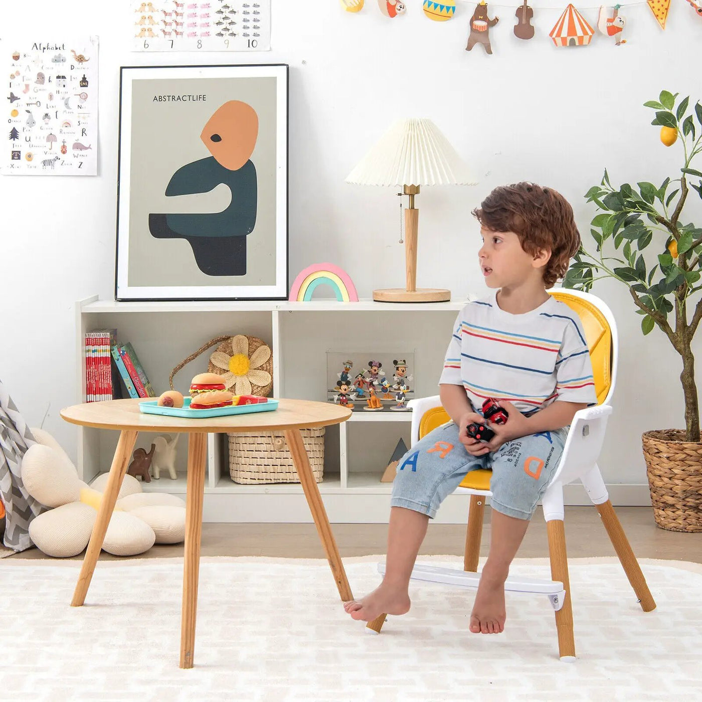 4-in-1 Convertible Baby High Chair Infant Feeding Chair with Adjustable Tray by DirectDeals