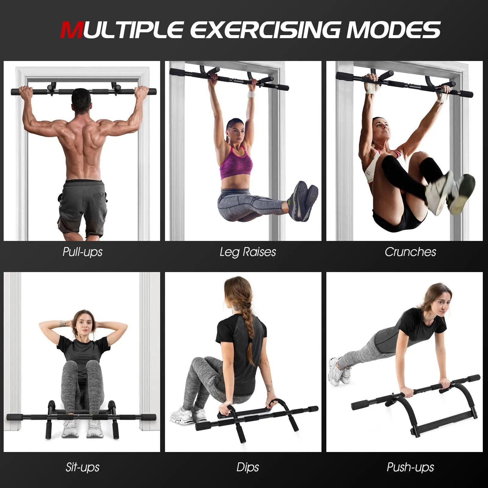 Multi-Grip Doorway Pull Up Bar with Foam Grips by DirectDeals