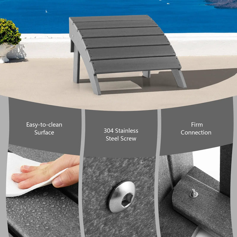 Adirondack Folding Ottoman with All Weather HDPE by DirectDeals