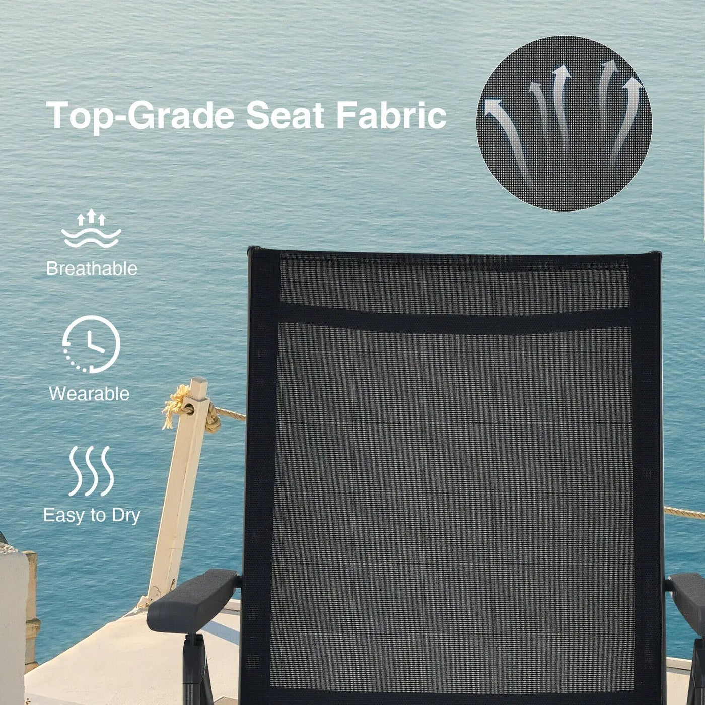 2 Pieces Foldable Chaise Lounge Chair with 2-Position Footrest by DirectDeals