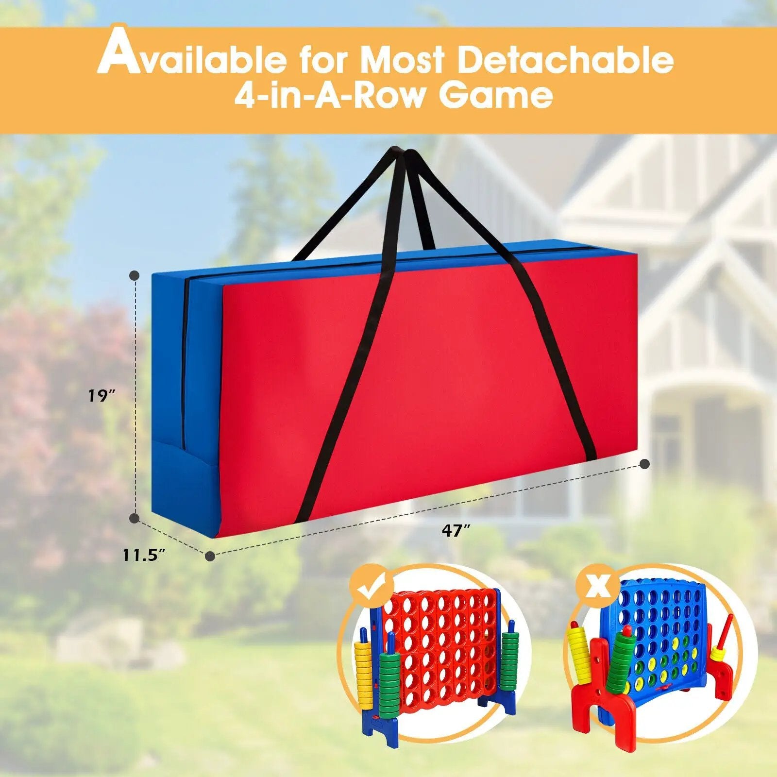 Giant Carry Storage Bag for 4 in a Row Game with Durable Zipper by DirectDeals