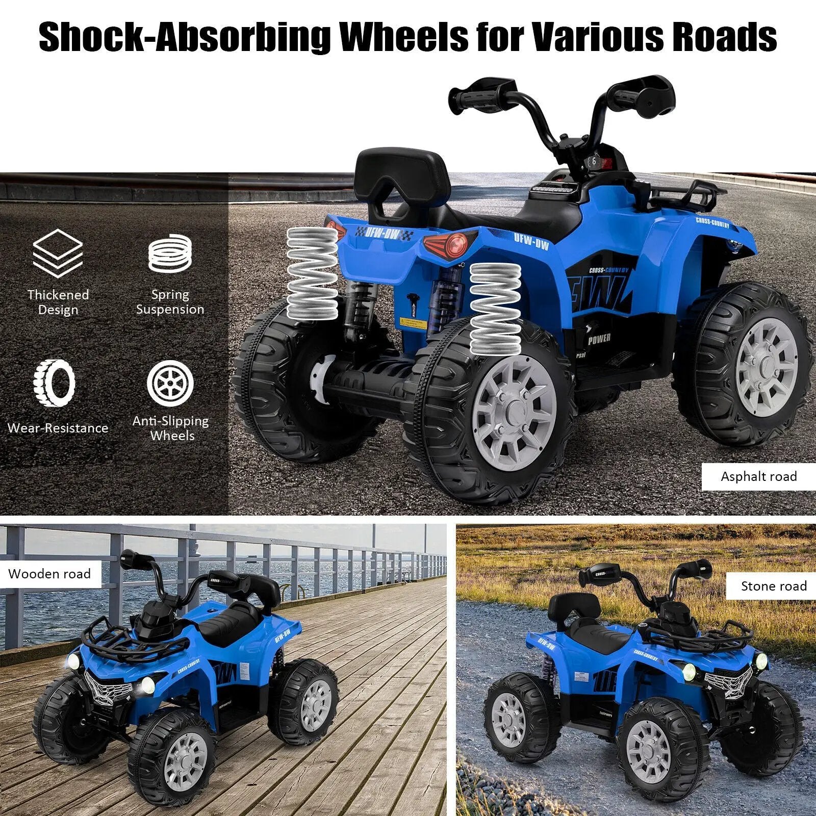 12V Kids Ride On ATV 4 Wheeler with MP3 and Headlights by DirectDeals