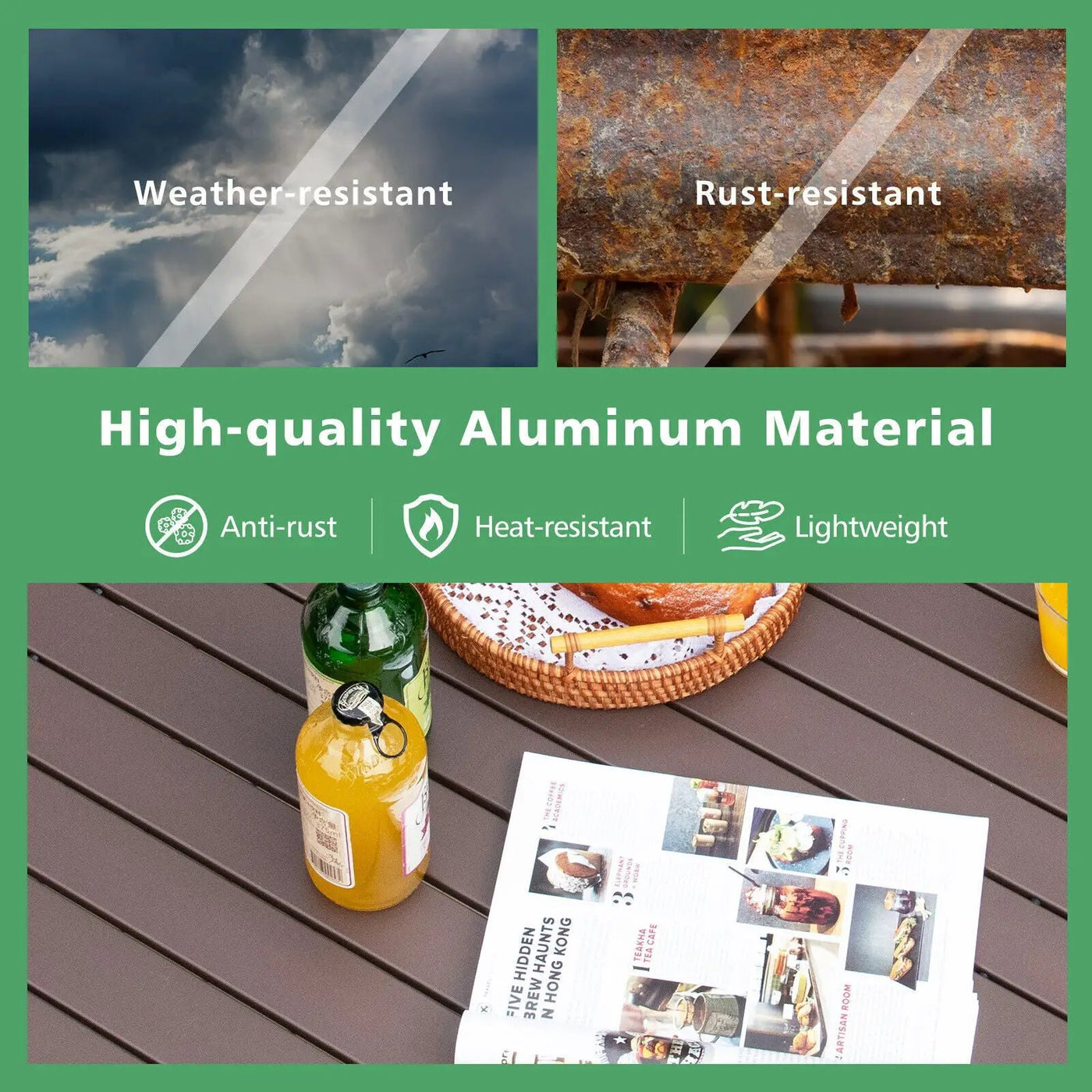 4-6 Person Portable Aluminum Camping Table with Carrying Bag by DirectDeals