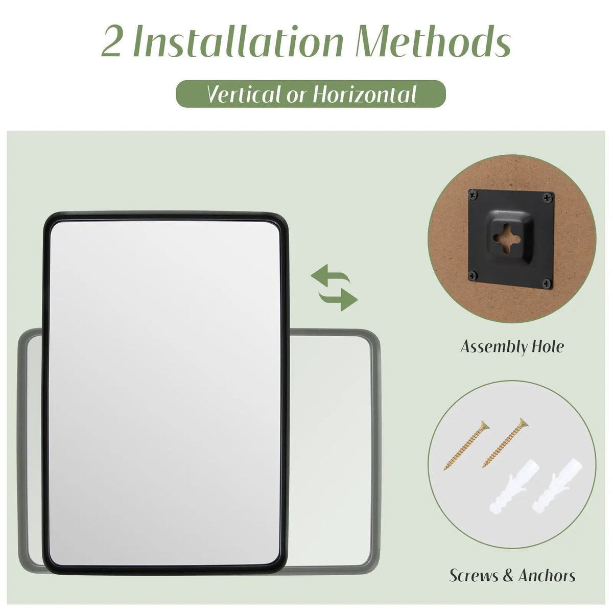Rectangular Wall Mount Bathroom Mirror Vanity Mirror by DirectDeals
