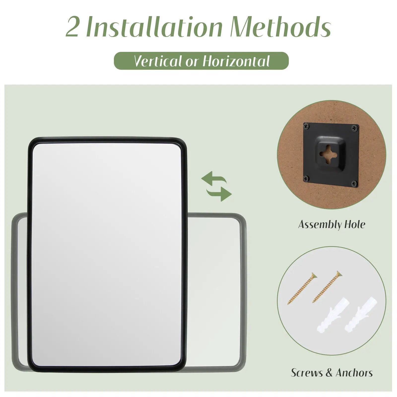 Rectangular Wall Mount Bathroom Mirror Vanity Mirror by DirectDeals