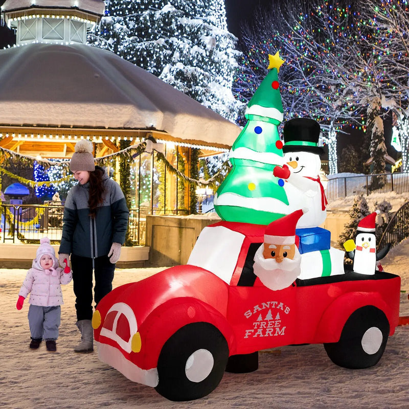 8 Feet Wide Inflatable Santa Claus Driving a Car with LED and Air Blower by DirectDeals