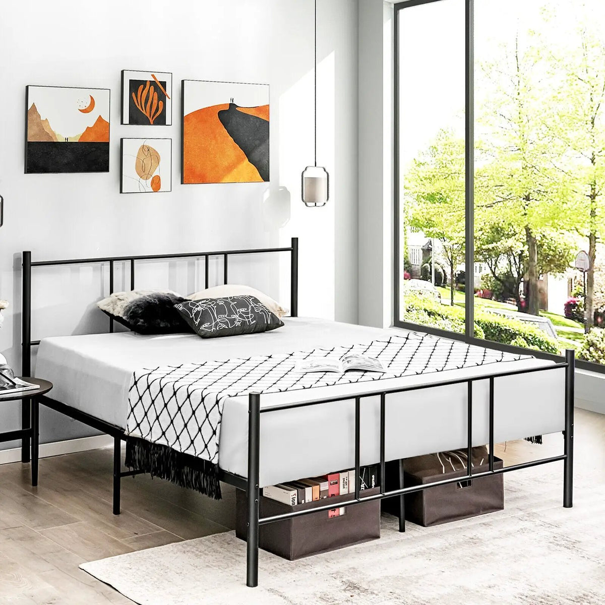 Full/Queen Size Platform Bed Frame with High Headboard by DirectDeals