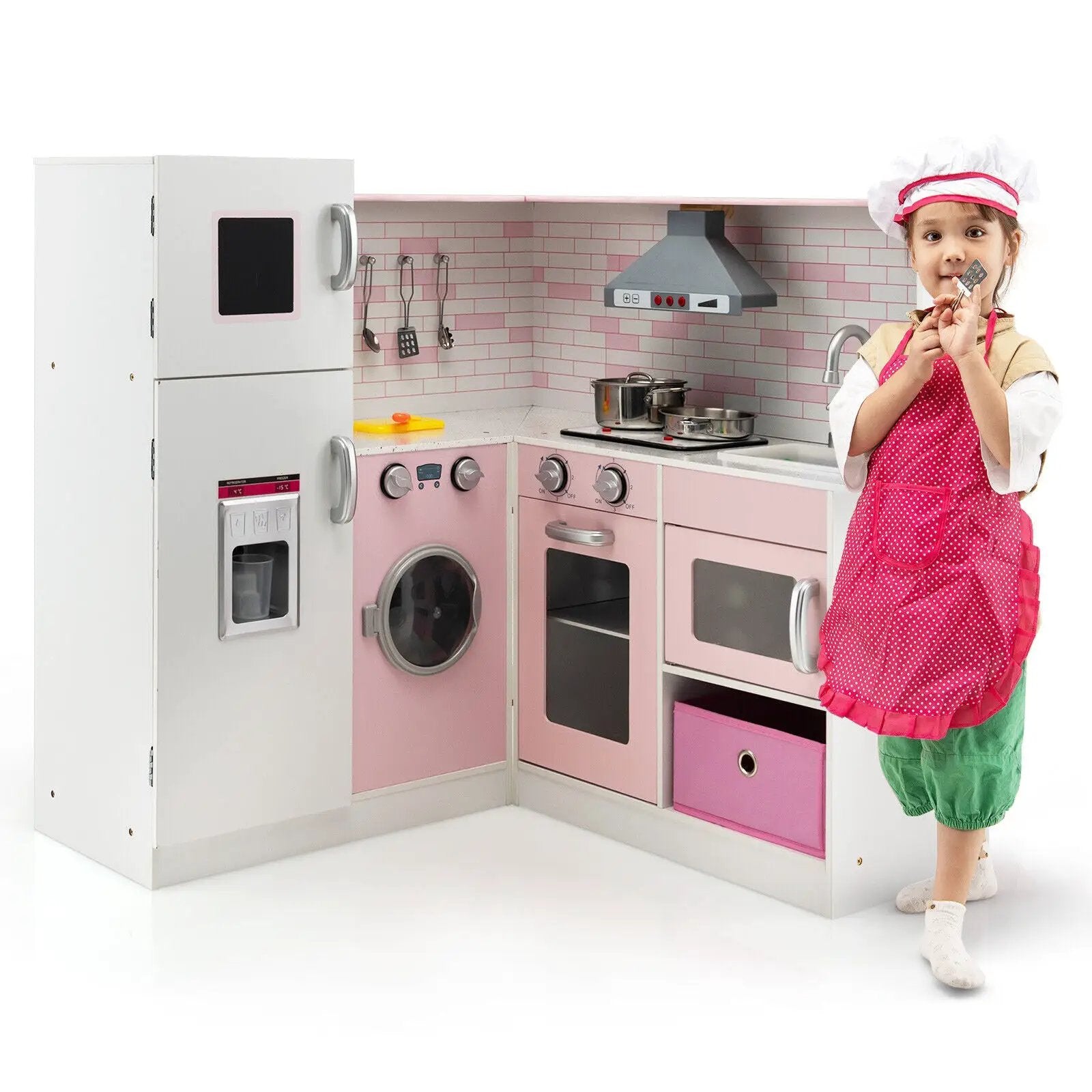 Corner Play Kitchen Wooden Toy Set with Sound and Light by DirectDeals