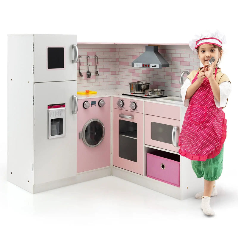Corner Play Kitchen Wooden Toy Set with Sound and Light by DirectDeals