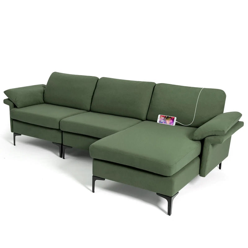 Extra Large Modular L-shaped Sectional Sofa with Reversible Chaise for 4-5 People by DirectDeals