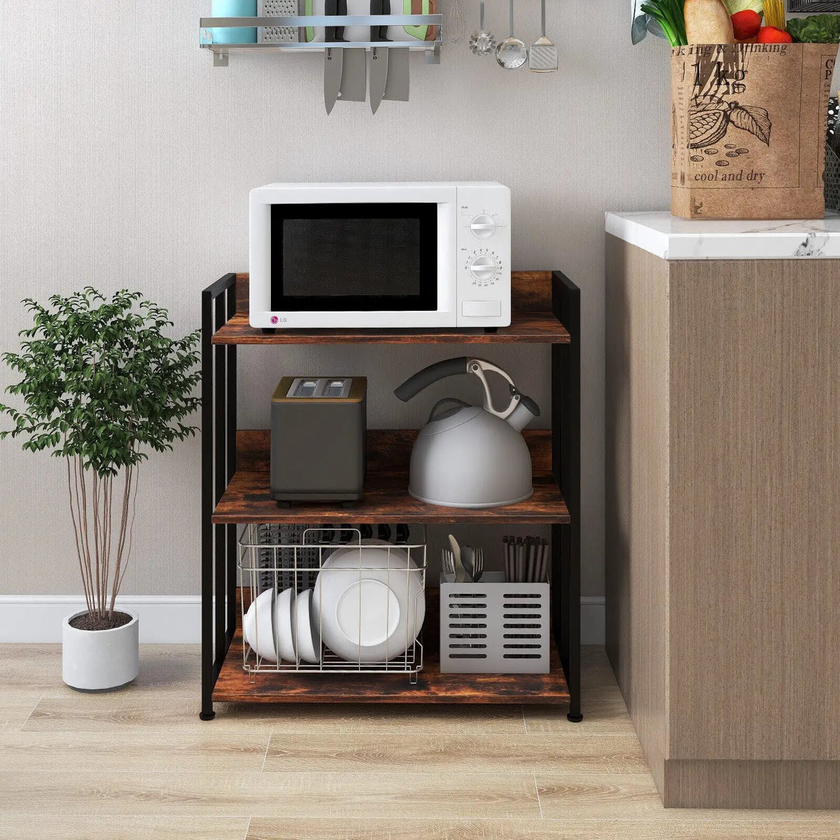 3/5-Tier Industrial Bookshelf Storage Shelf Display Rack with Adjustable Shelves by DirectDeals