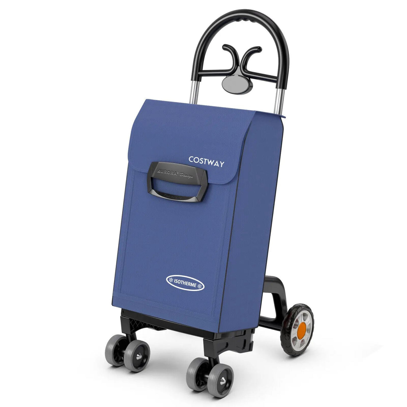 Folding Shopping Cart Utility Hand Truck with Rolling Swivel Wheels by DirectDeals