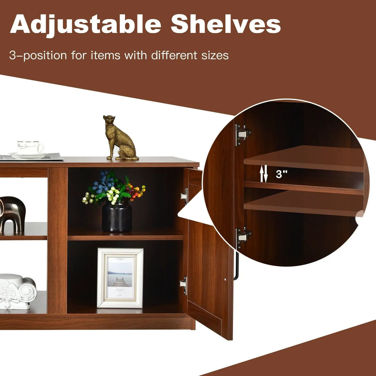 TV Stand with Double Barn Doors for TVs up to 65 Inch by DirectDeals