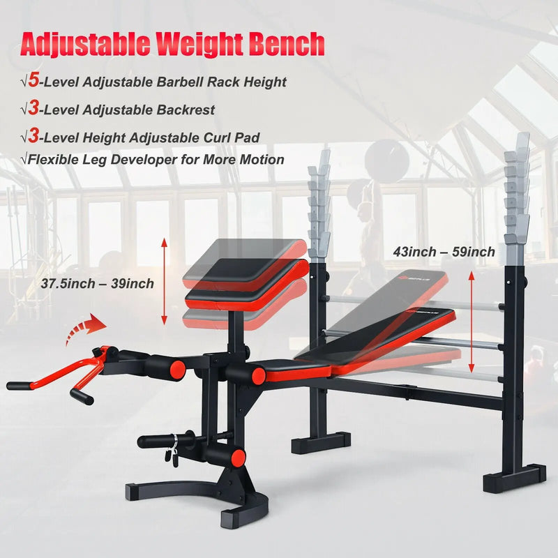 Adjustable Olympic Weight Bench for Full-body Workout and Strength Training by DirectDeals