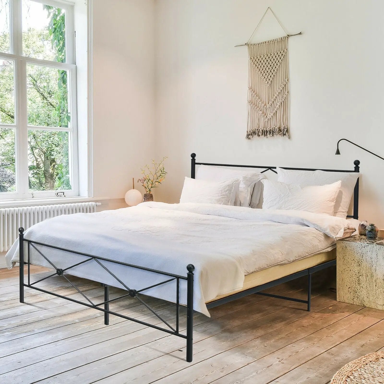 Full/Queen Size Metal Bed Frame Platform with Headboard by DirectDeals