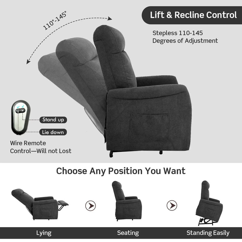Power Lift Recliner Chair with Remote Control for Elderly by DirectDeals