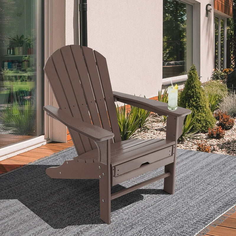 Patio HDPE Adirondack Chair with Retractable Ottoman by DirectDeals