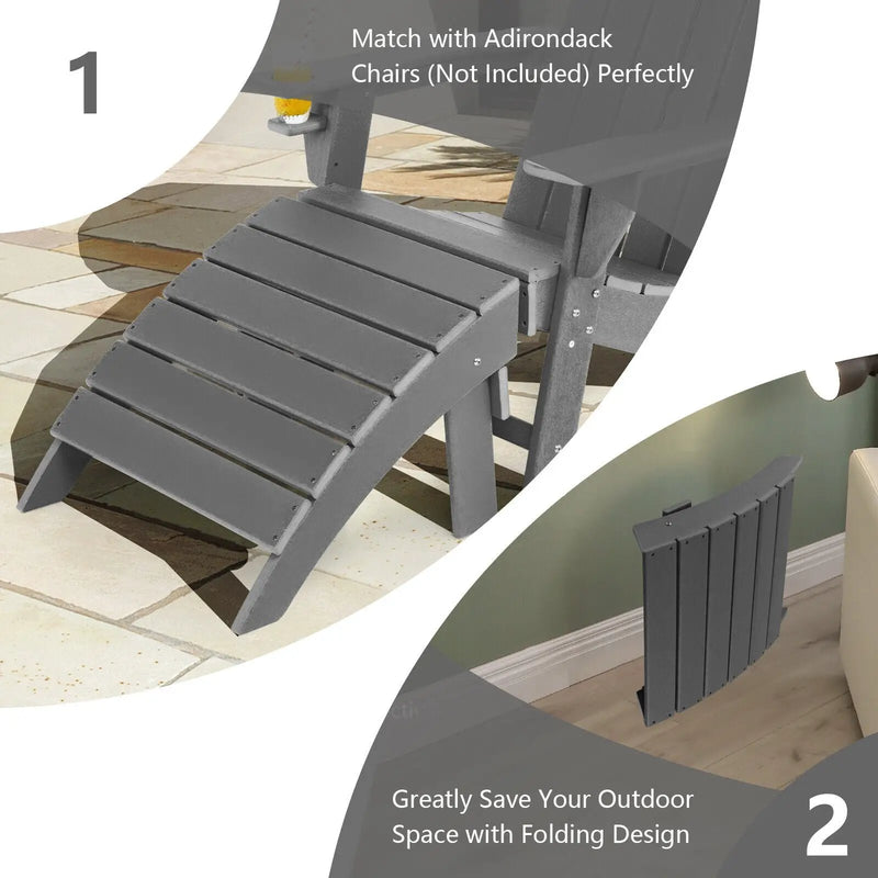 Adirondack Folding Ottoman with All Weather HDPE by DirectDeals