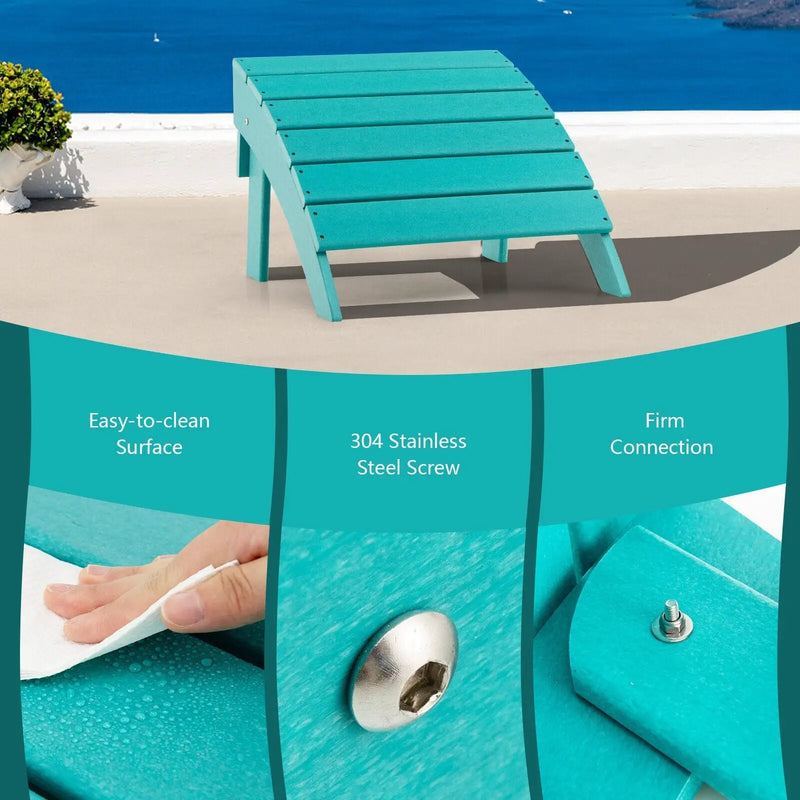 Adirondack Folding Ottoman with All Weather HDPE by DirectDeals