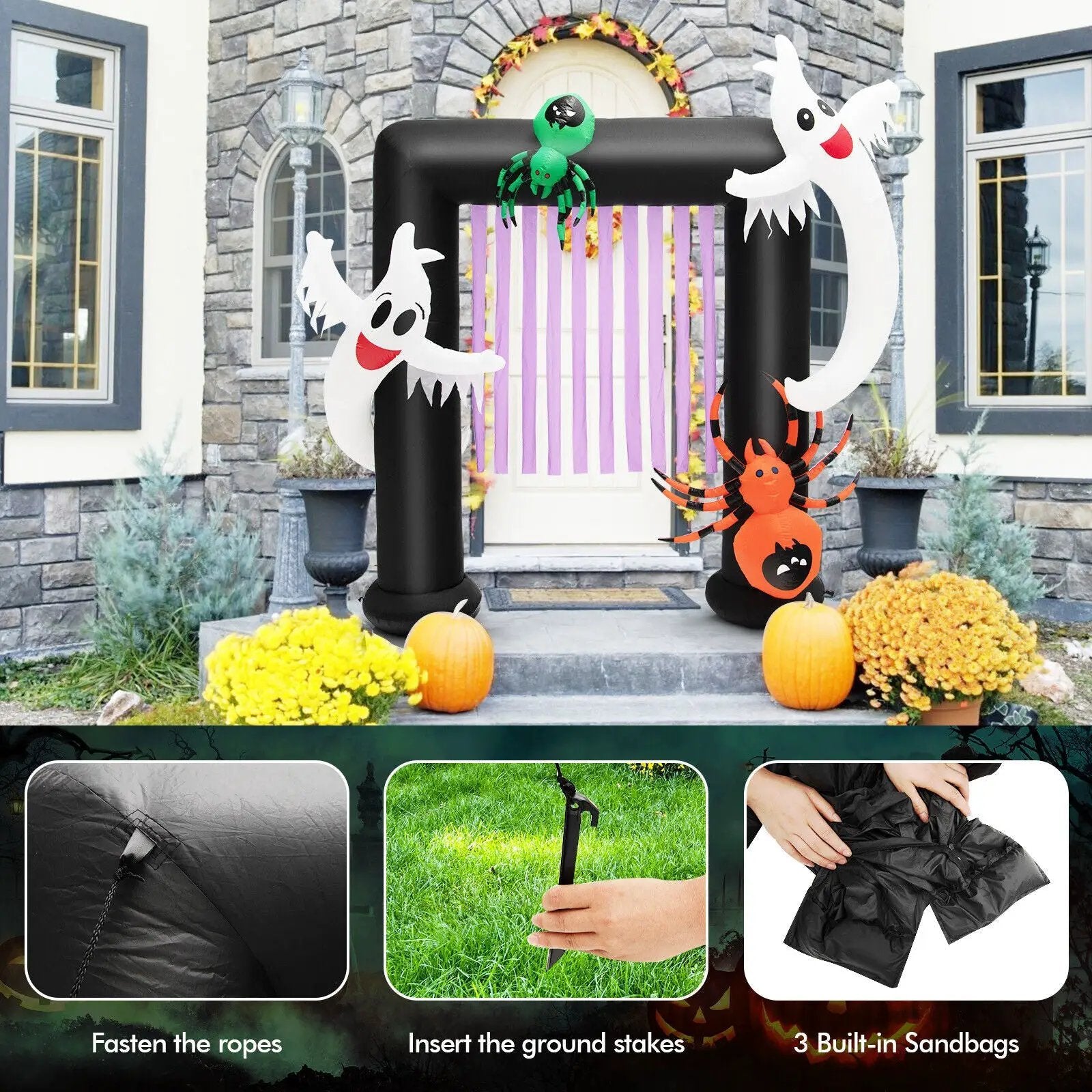 7.5 Feet Halloween Inflatable Archway Blow-up Festive Decoration for Backyard and Porch by DirectDeals