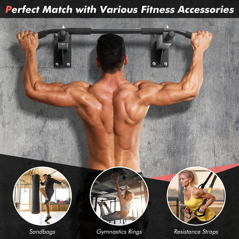 Wall Mounted Multi-Grip Pull Up Bar with Foam Handgrips by DirectDeals