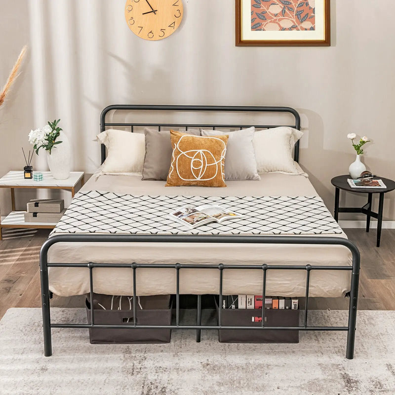 Heavy Duty Metal Platform Bed Frame with Headboard by DirectDeals