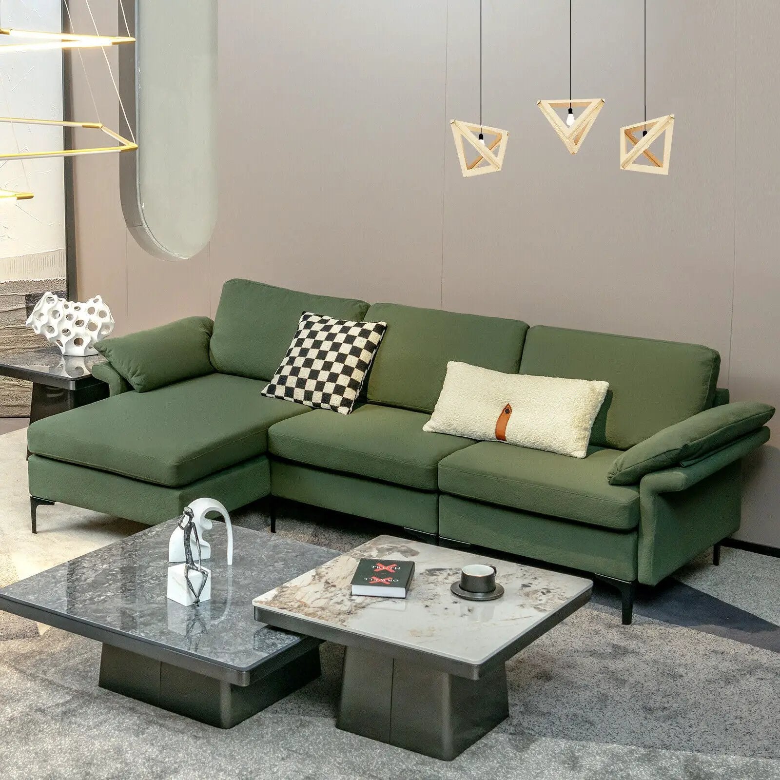 Extra Large Modular L-shaped Sectional Sofa with Reversible Chaise for 4-5 People by DirectDeals