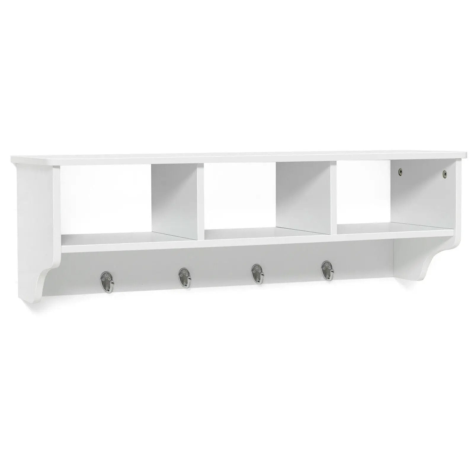 Wall Mount Cubby Organizer Hooks Entryway Storage Shelf by DirectDeals