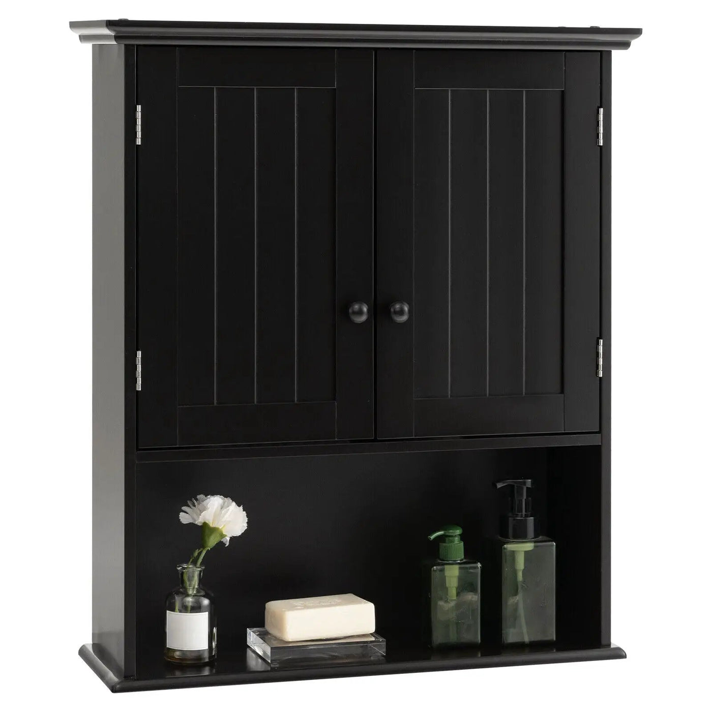 2-Door Wall Mount Bathroom Storage Cabinet with Open Shelf by DirectDeals