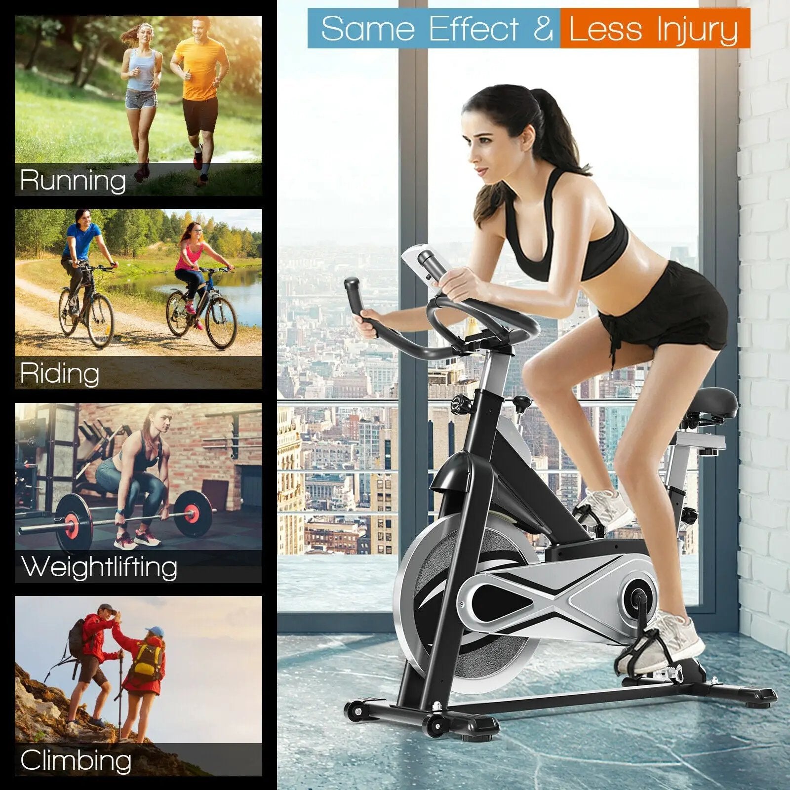 Exercise Bike Stationary Cycling Bike with 40 Lbs Flywheel by DirectDeals