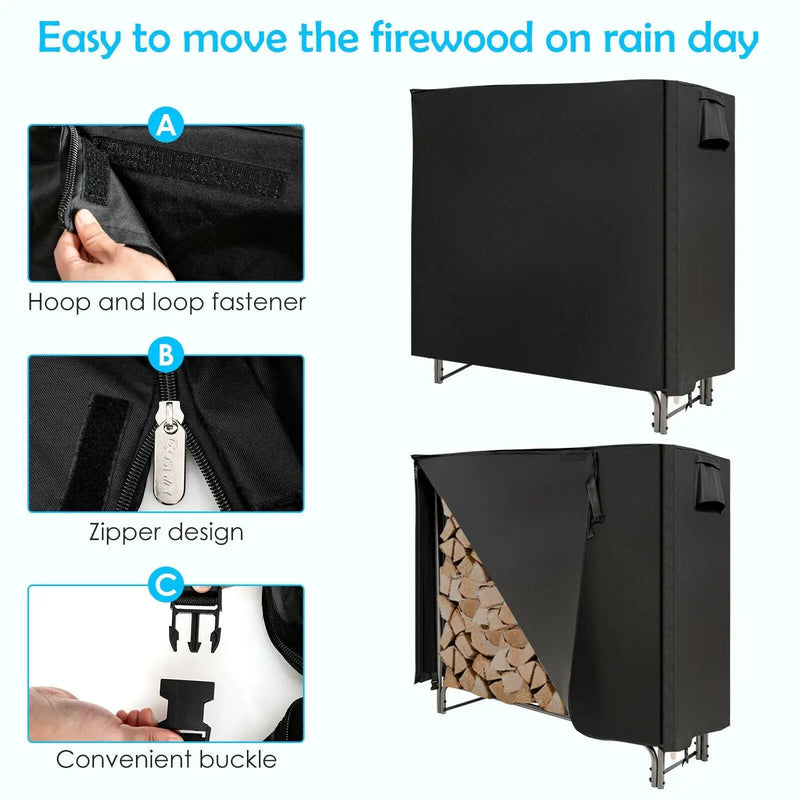4 Feet/5 Feet/6 Feet/8 Feet Firewood Storage Log Rack by DirectDeals