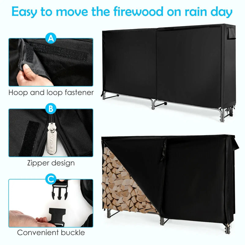 4 Feet/5 Feet/6 Feet/8 Feet Firewood Storage Log Rack by DirectDeals