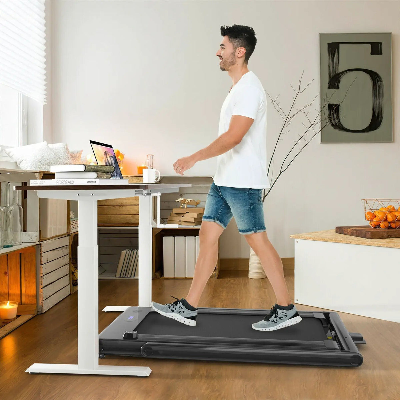 2-in-1 Folding Treadmill with Dual LED Display by DirectDeals