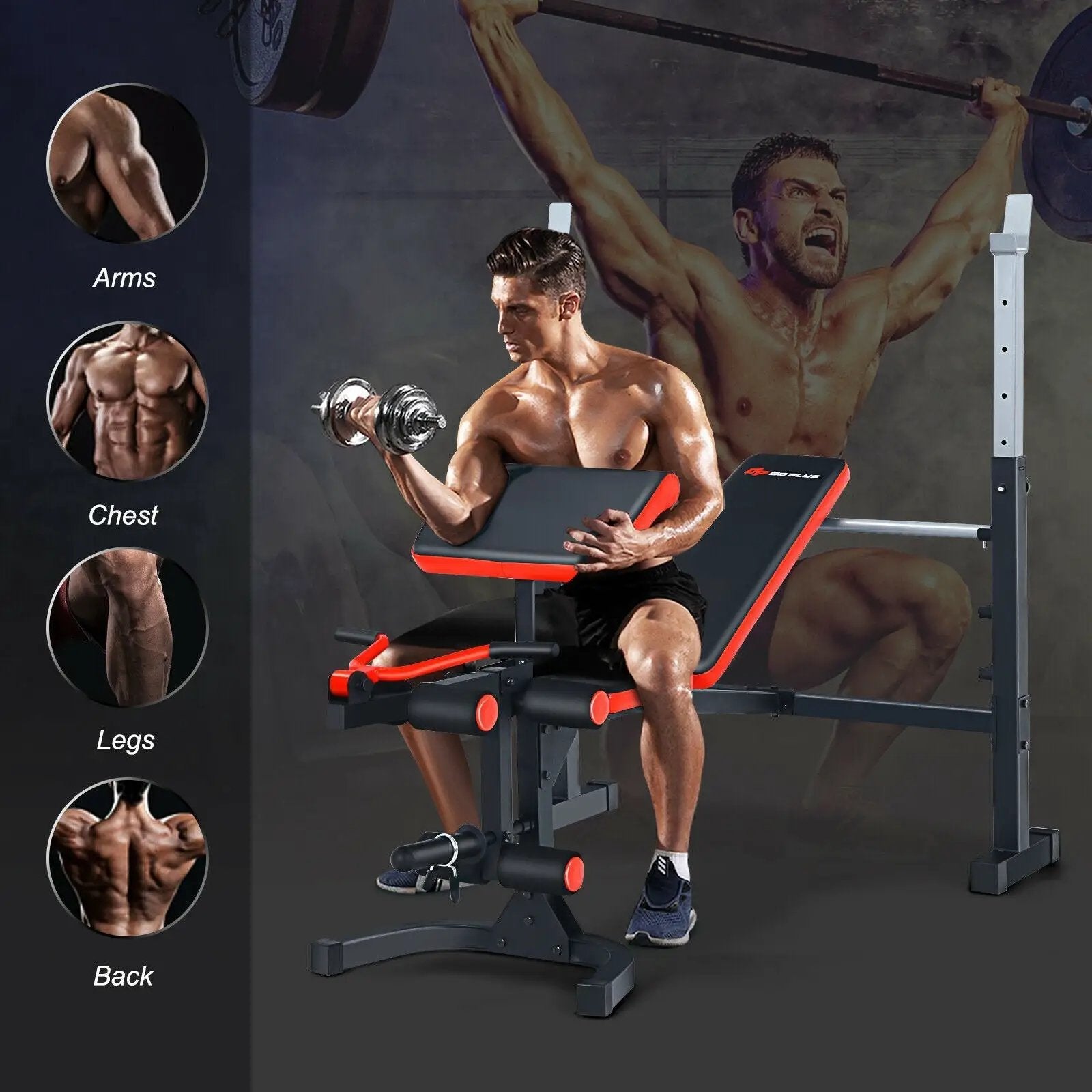 Adjustable Olympic Weight Bench for Full-body Workout and Strength Training by DirectDeals