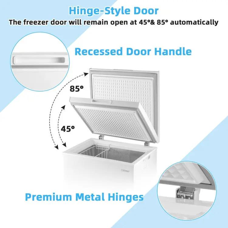 3.5/5 Cu.ft Compact Chest Freezer with Removable Storage Basket by DirectDeals