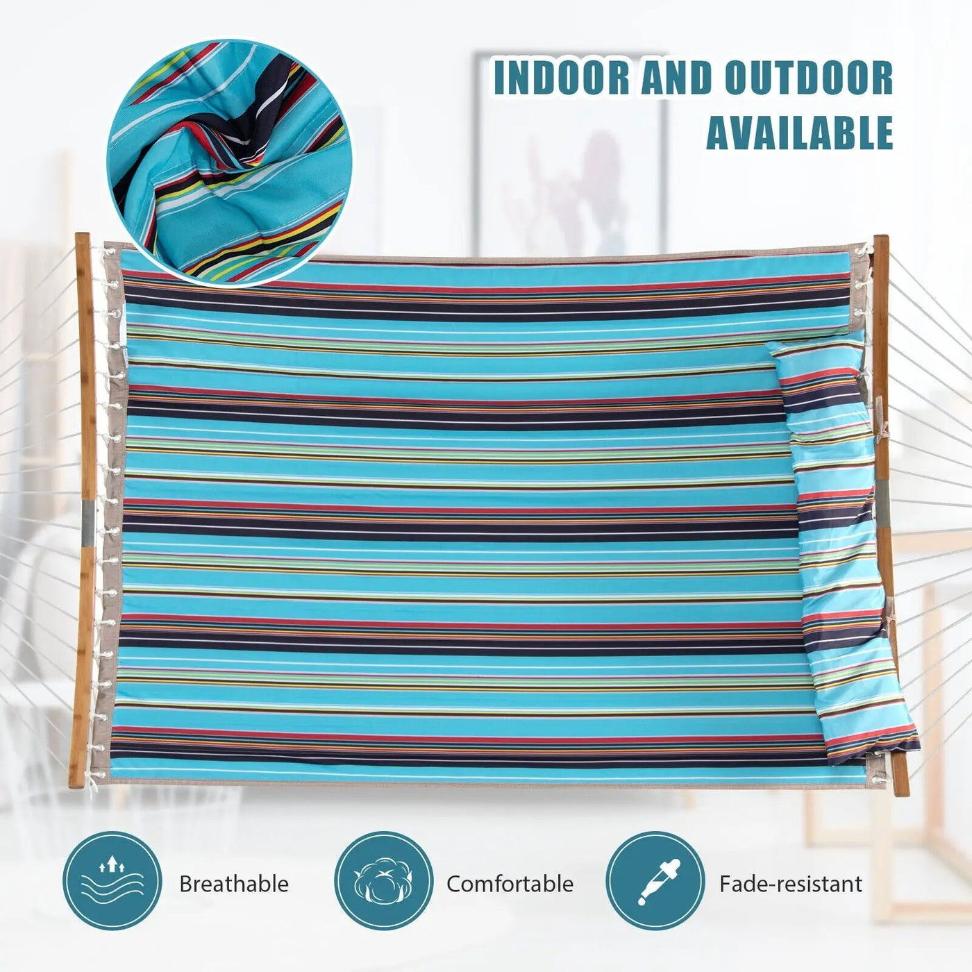 Outdoor Hammock with Detachable Pillow by DirectDeals