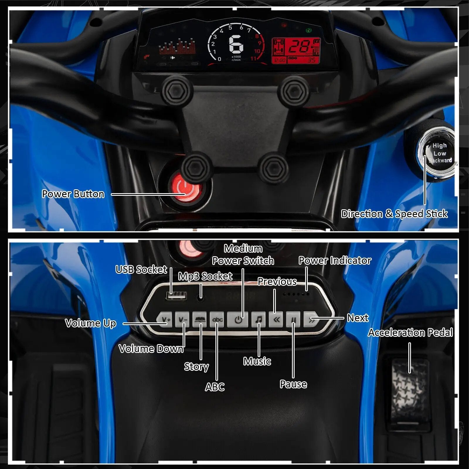 12V Kids Ride On ATV 4 Wheeler with MP3 and Headlights by DirectDeals