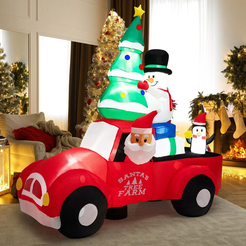 8 Feet Wide Inflatable Santa Claus Driving a Car with LED and Air Blower by DirectDeals