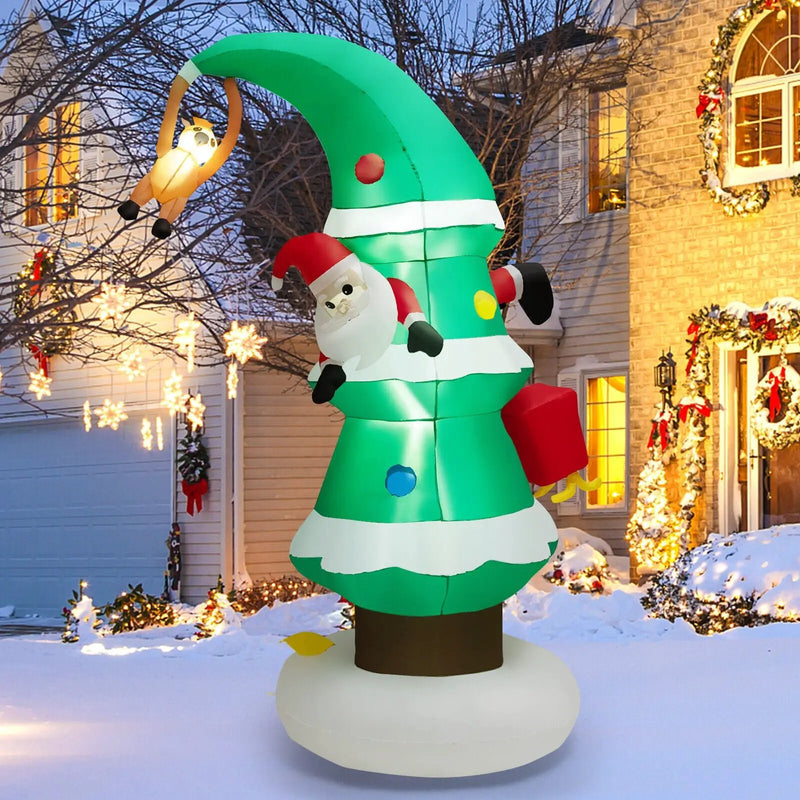 8 Feet Inflatable Christmas Tree with Santa Claus by DirectDeals
