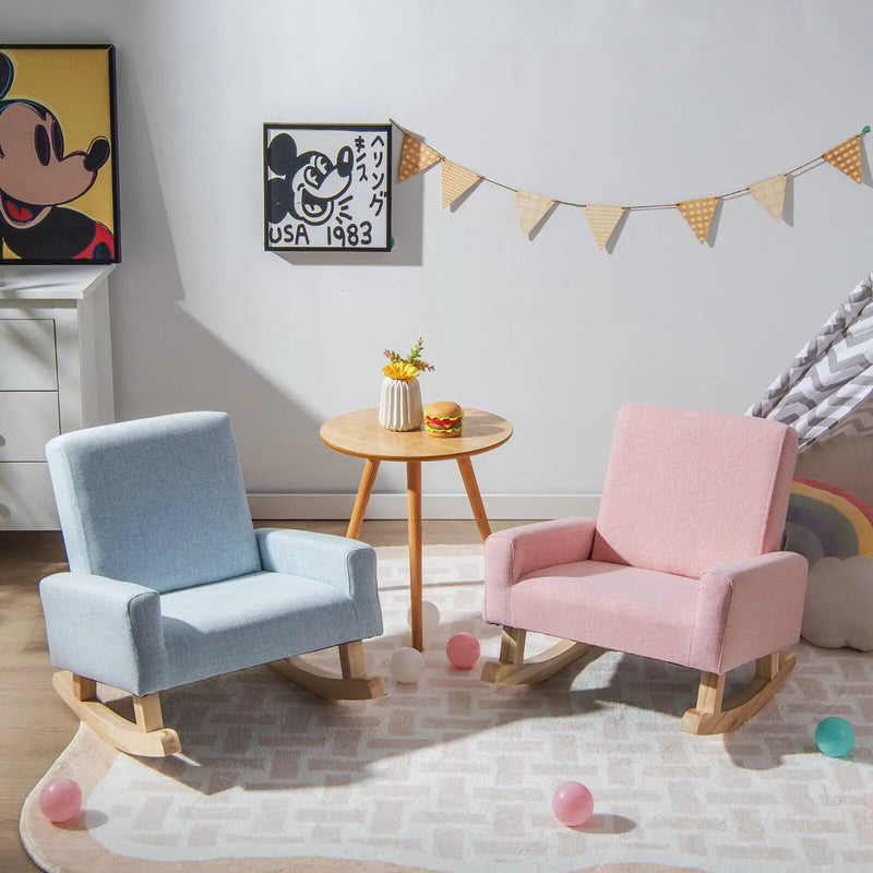 Kids Rocking Chair with Solid Wood Legs by DirectDeals