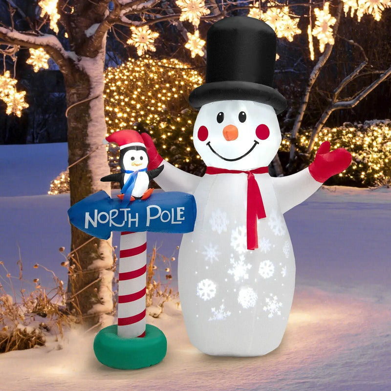 6 Feet Inflatable Christmas Decoration with Built-in Snowflake Projector by DirectDeals