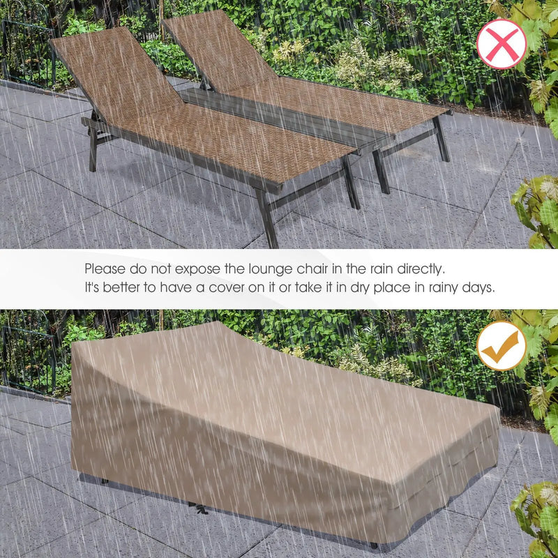 2-Person Patio Chaise Lounge with Middle Panel-Brown by DirectDeals