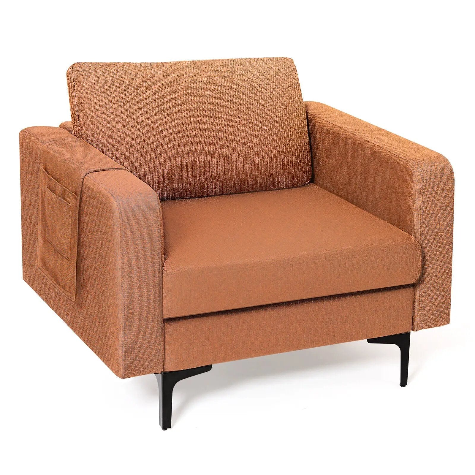 Modern Accent Armchair with Side Storage Pocket by DirectDeals