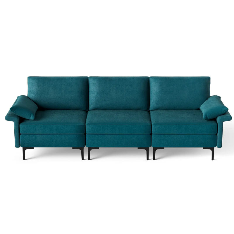 Large 3-Seat Sofa Sectional with Metal Legs for 3-4 people by DirectDeals