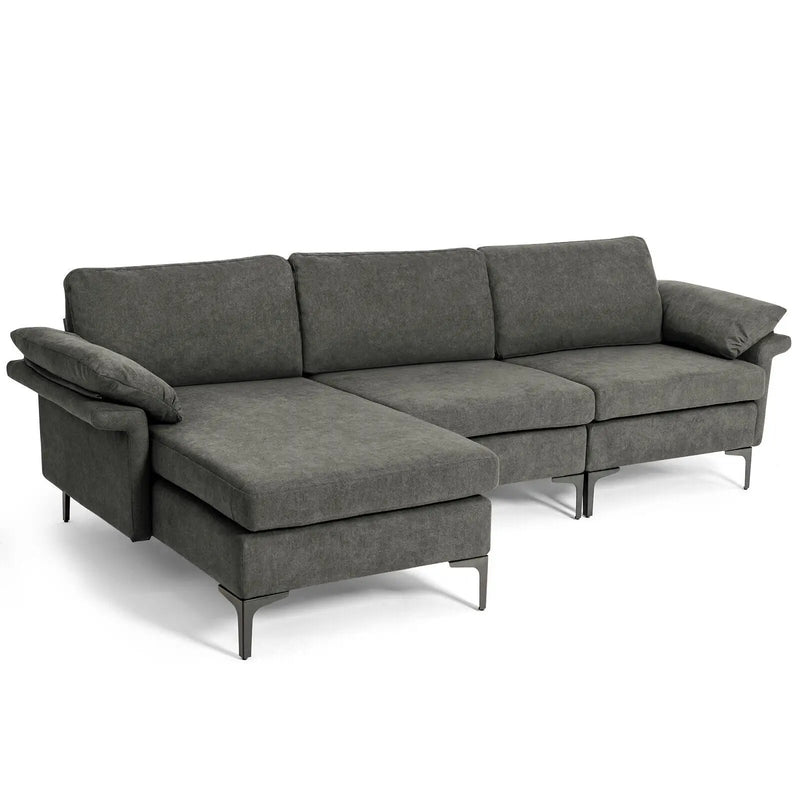 Extra Large Modular L-shaped Sectional Sofa with Reversible Chaise for 4-5 People by DirectDeals