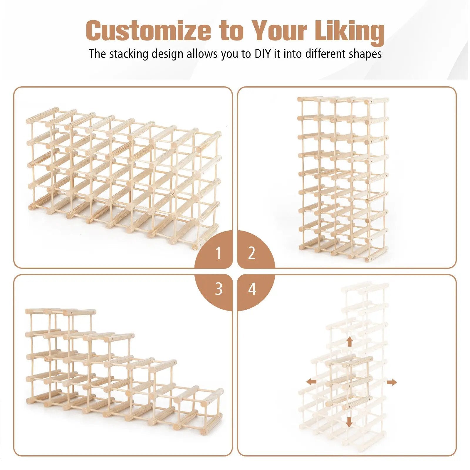 36-Bottle Wooden Wine Rack for Wine Cellar by DirectDeals