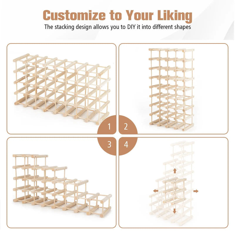 36-Bottle Wooden Wine Rack for Wine Cellar by DirectDeals