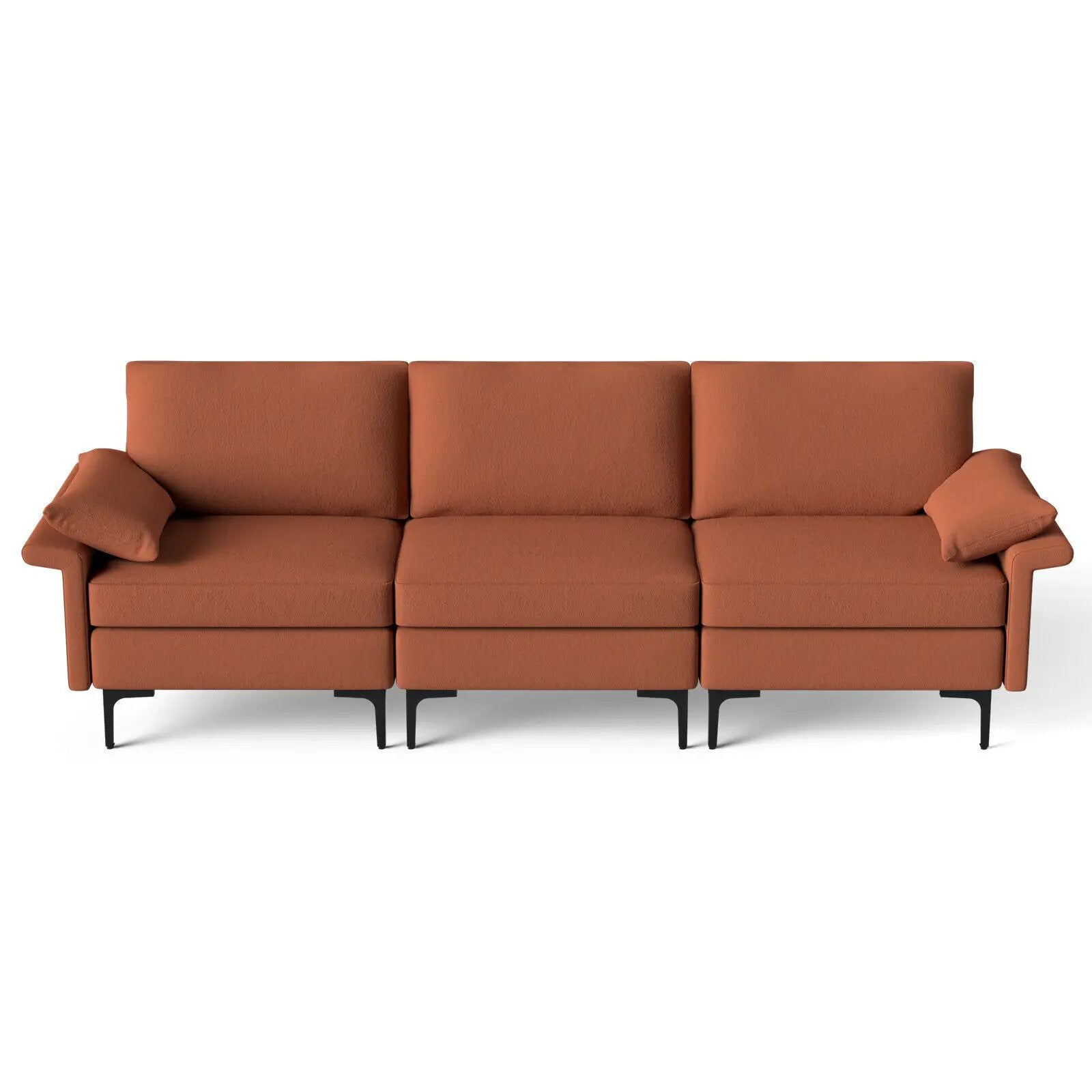 Large 3-Seat Sofa Sectional with Metal Legs for 3-4 people by DirectDeals