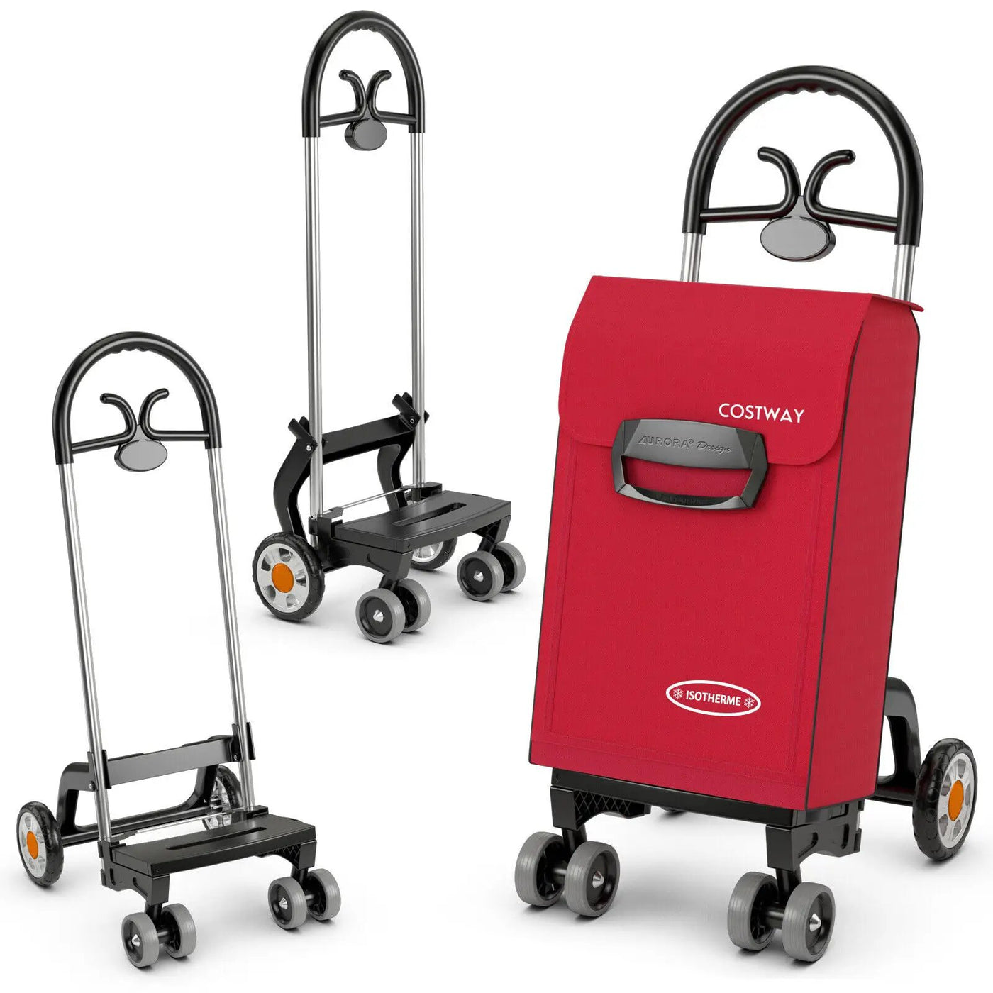 Folding Shopping Cart Utility Hand Truck with Rolling Swivel Wheels by DirectDeals